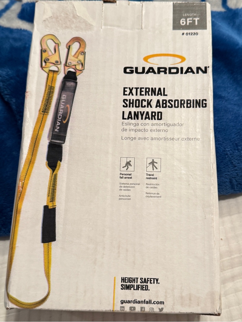 Guardian External Shock Absorbing Lanyard - Yellow